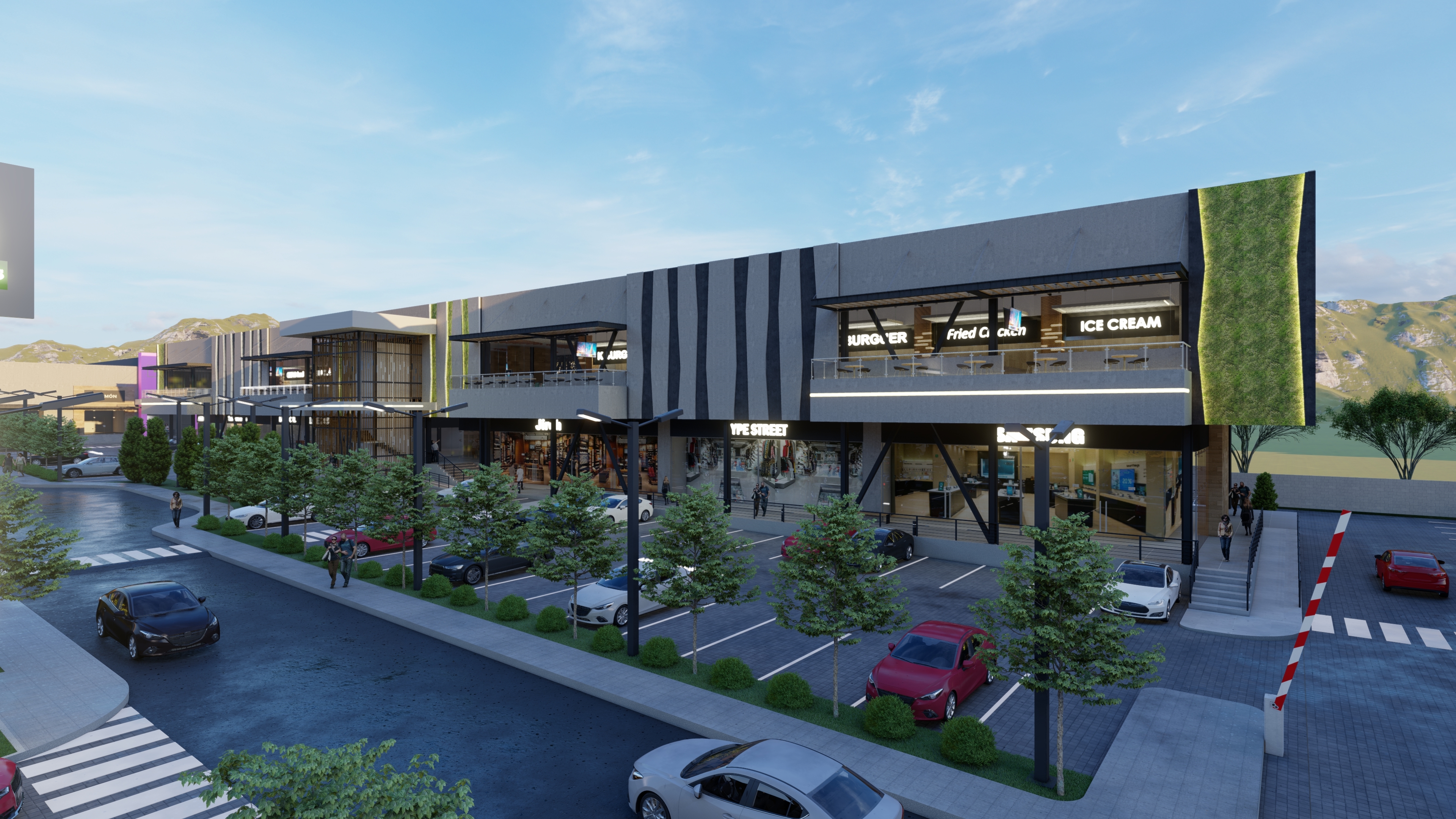 Render de la entrada principal de Parque Paulinos